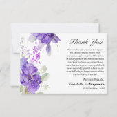水彩紫色花卉订婚礼物 サンキューカード (正面)