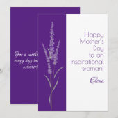 水彩紫色薰衣草许愿母亲节 シーズンカード (正面/裏面)