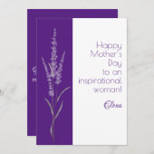 水彩紫色薰衣草 希望 母の日 シーズンカード (正面/裏面)