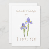 水彩紫色鸢尾花问候卡 招待状 (正面/裏面)