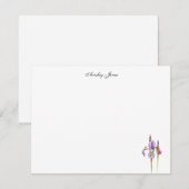 水彩紫色鸢尾花 サンキューカード (正面/裏面)