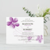 水彩紫花結婚式招待状 招待状 (スタンド正面)