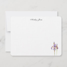 水彩紫菖蒲の花 サンキューカード