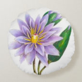 水彩紫蓮花 ラウンドクッション (裏面)