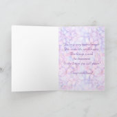 水彩紫薄紫花結婚のカード カード (内部)