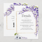 水彩紫藤の花 エンクロージャーカード (正面/裏面)