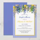 水彩紫藤花情侣雨 shower 招待状 (正面/裏面)