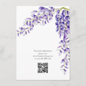 水彩紫藤花開花婚禮 エンクロージャーカード (裏面)