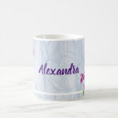 水彩紫虹彩植物性オルガンザ織物 コーヒーマグカップ (中央)