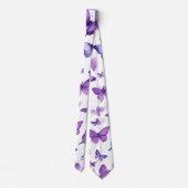 水彩紫蝶鮮やか類 ネクタイ (裏面)
