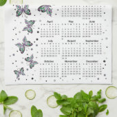 水彩紫蝶2026カレンダー キッチンタオル (折り畳み)