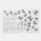 水彩紫蝶2026カレンダー キッチンタオル (横)