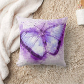 水彩紫蝶 クッション (ブランケット)