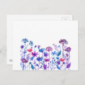 水彩紫野花 ポストカード (正面/裏面)