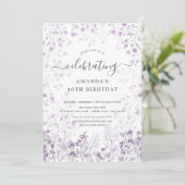 水彩紫野草の誕生パーティー 招待状 (スタンド正面)