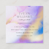 水彩紫金ゴールド抽象芸術書道台本 スクエア名刺 (裏面)