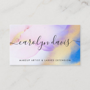 水彩紫金ゴールド抽象芸術書道台本 名刺