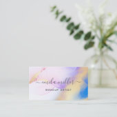 水彩紫金ゴールド抽象芸術書道台本 名刺 (スタンド正面)