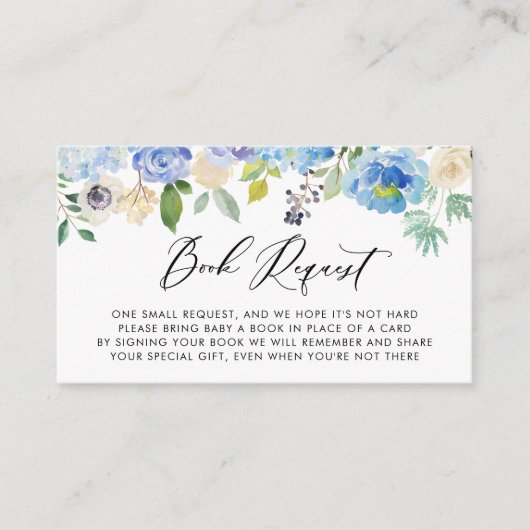 水彩紫陽花とアネモネベビー エンクロージャーカード (正面)