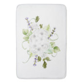 水彩紫陽花とライラック バスマット (正面縦)