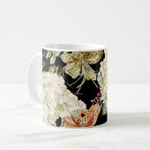 水彩紫陽花ゆり：花柄 コーヒーマグカップ (正面左)