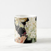 水彩紫陽花ゆり：花柄 コーヒーマグカップ (中央)