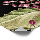 水彩紫陽花ゆり:花柄 ポスター (角)