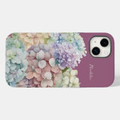 水彩紫陽花アンティーク明るい赤紫色 パーソナライズされた Case-Mate iPhoneケース (裏面 (横))