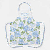 水彩紫陽花ネームエプロン エプロン (正面)