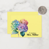 水彩紫陽花ノートカパーソナライズされたード ノートカード (正面/裏面インサイチュ)