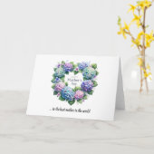 水彩紫陽花ハートリース母の日 カード (黄色い花)