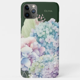 水彩紫陽花パーソナライズされた緑 iPhone 11 PRO MAXケース