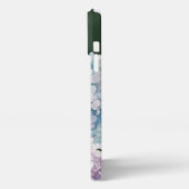 水彩紫陽花パーソナライズされた緑 iPhoneケース (左側面)