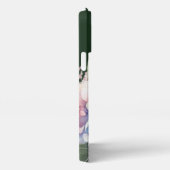 水彩紫陽花パーソナライズされた緑 iPhoneケース (右側面)