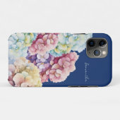 水彩紫陽花パーソナライズされた青 Case-Mate iPhoneケース (裏面(横))