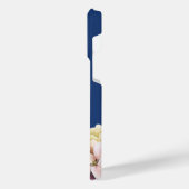 水彩紫陽花パーソナライズされた青 iPhoneケース (左側面)