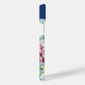 水彩紫陽花パーソナライズされた青 iPhoneケース (右側面)