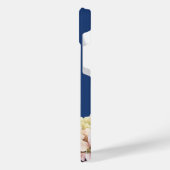 水彩紫陽花パーソナライズされた青 iPhoneケース (左側面)