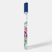 水彩紫陽花パーソナライズされた青 iPhoneケース (右側面)