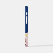 水彩紫陽花パーソナライズされた青 iPhoneケース (左側面)