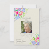 水彩紫陽花フォト葬儀ありがとう サンキューカード (正面)