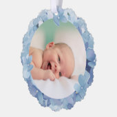 水彩紫陽花フレームバプテスマサンキューカード オーナメントカード (左)