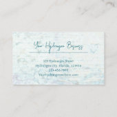 水彩紫陽花フローラティール(緑がかった色)カントリーウッド 名刺 (裏面)