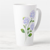 水彩紫陽花フローラ茎 カフェラテマグ (右アングル)