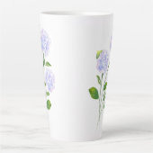 水彩紫陽花フローラ茎 カフェラテマグ (正面)