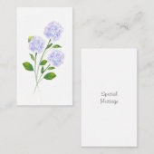 水彩紫陽花フローラ茎 ノートカード (正面/裏面)