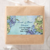 水彩紫陽花フローラ-住所 シール (インサイチュ)