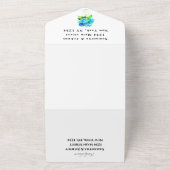 水彩紫陽花ブルーフローラ結婚ズ オールインワン招待状 (外側)