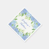 水彩紫陽花ブルーフローラ結婚ズ スタンダードカクテルナプキン (角)