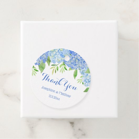 水彩紫陽花ブルーフローラ結婚ズ フェイバータグ (インサイチュ)